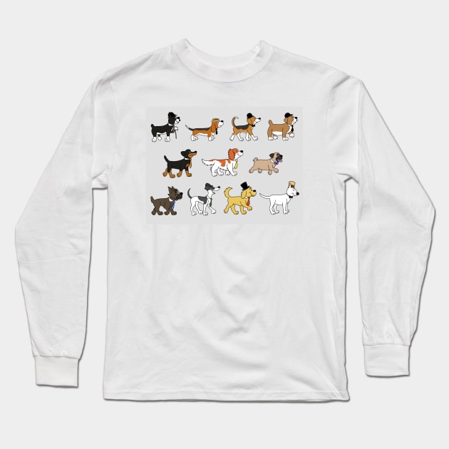 Canine Comedians Long Sleeve T-Shirt by MeganCartoonist